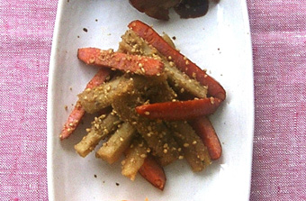 料理写真　ハワイアンポチキのたたきごぼう